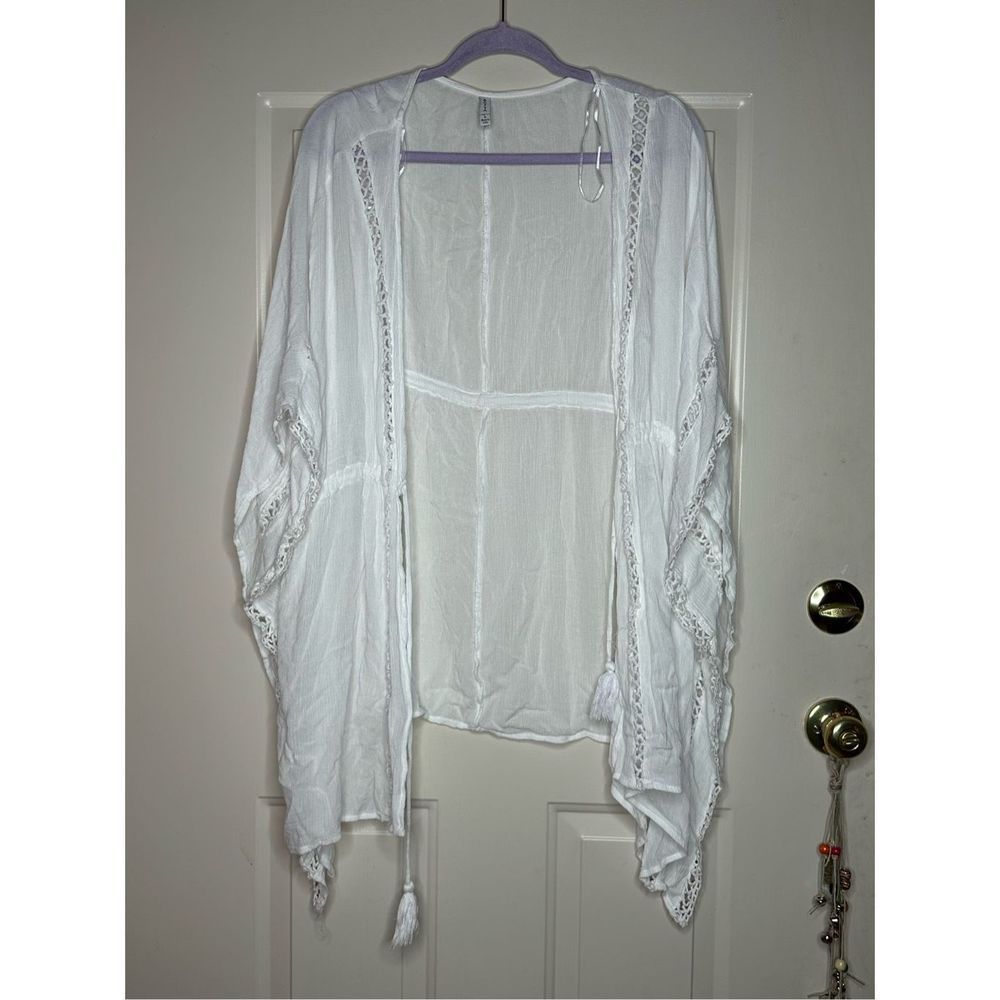 Raviya White tie Front Swim Cover Up Size Large